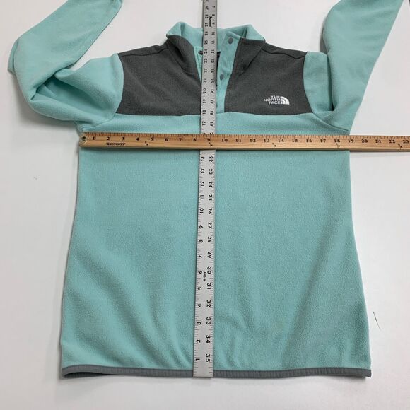 The North Face Jacket Girls XL Extra Large Seafoam Fleece Snap Button Pullover - Picture 6 of 12
